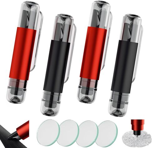 4PCS Window Breaker Seatbelt Cutter Car Safety Hammer, 2-in-1 Glass Breaker and Seat Belt Cutter with Test Glass, Underwater Emergency Escape Tool for All Vehicles (Red & Grey) in Kuwait