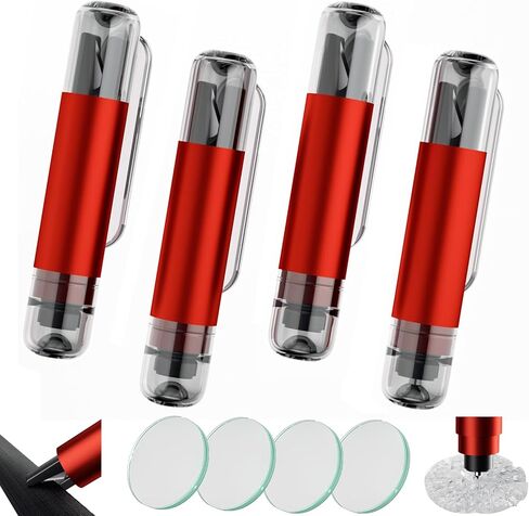 4PCS Window Breaker Seatbelt Cutter Car Safety Hammer, 2-in-1 Glass Breaker and Seat Belt Cutter with Test Glass, Underwater Emergency Escape Tool for All Vehicles (Red & Grey) in Kuwait