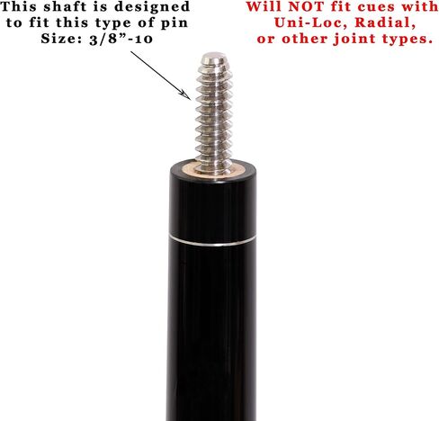 OKKO Maple Shaft for McDermott Lucky/Star Pool Billiard Cues, 3/8"-10 Joint, Silver Ring, 12 mm cue tip in Saudi Arabia