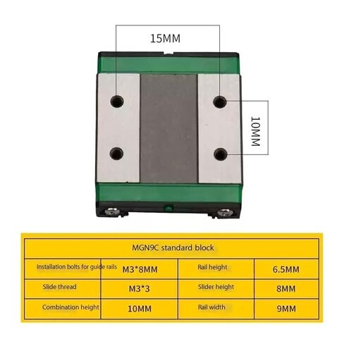 MGN9 Miniature Linear Guide MGN9C L100-800 mm Suitable for 2.4" 3D Printer MGN9 Linear Block Slide or MGN9H Narrow Slide(MGN9C,500mm) in Saudi Arabia