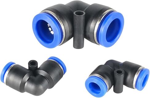 هوائي موصل سريع PV4/6/8 الزاوية اليمنى 90 درجة أنابيب الهواء البلاستيكية الكوع على شكل حرف L اتجاهين 1 قطعة (PV1/4) in Kuwait