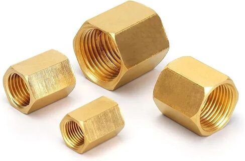 Female Thread Brass Pipe Fitting Copper Hose Hex Coupling - Fast Connector 1/8 1/4 3/8 1/2 3/4 Inch 10Pcs(02-04) in Saudi Arabia