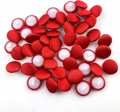 Heyiwell 20pc/مجموعة أزرار القماش الساتان الوردي المتربة مع شانك ونفس حبل مشبك اللون لفساتين زفاف الزفاف ثياب زهرة الثوب بدلة ملابس الزر 12.5 ملم in Kuwait