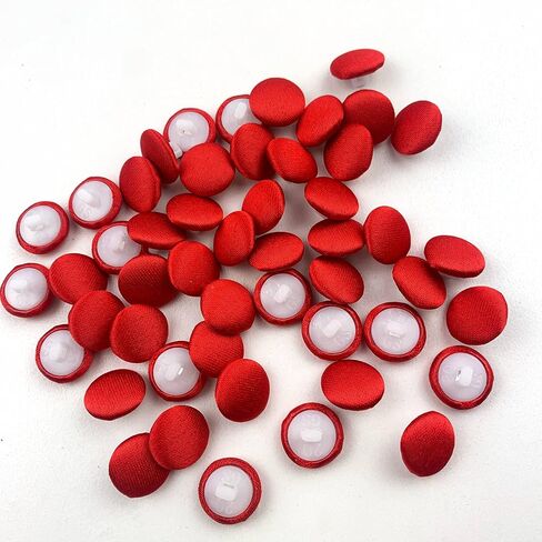 Heyiwell 20pc/مجموعة أزرار القماش الساتان الوردي المتربة مع شانك ونفس حبل مشبك اللون لفساتين زفاف الزفاف ثياب زهرة الثوب بدلة ملابس الزر 12.5 ملم in Kuwait