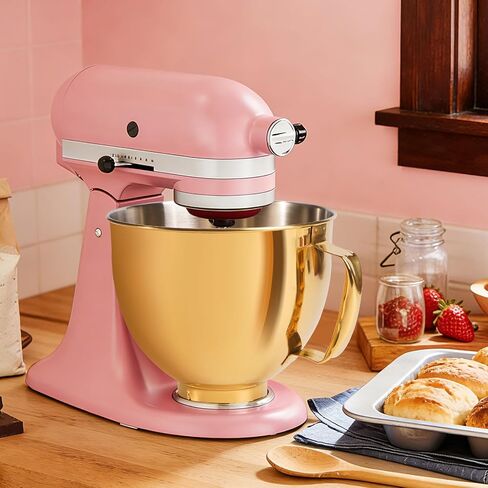 وعاء خلاط JEASOM 5QT لخلاطات حامل KitchenAid، وعاء خلط من الفولاذ المقاوم للصدأ 304 يحل محل KitchenAid Classic&Artisan 4.5/5QT خلاط برأس مائل، مقبض غير قابل للانزلاق مصمم لوعاء خلاطات مساعدات المطبخ in Kuwait