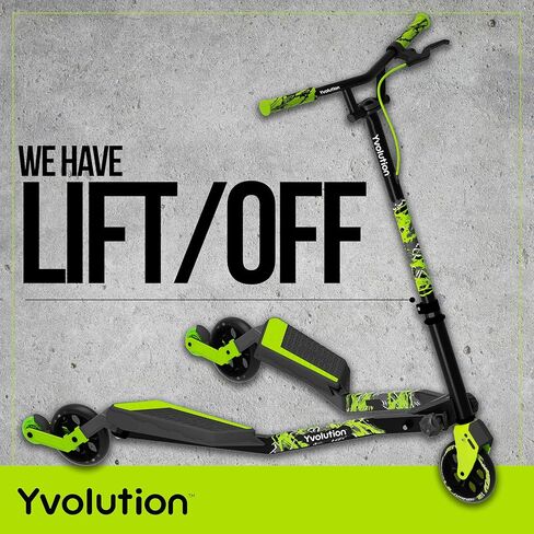 Yvolution Fliker Lift Kids Drift Scooter, Adjustable Handlebar in 3 Heights, 3 Wheels, for Boys and Girls Age 7+ Years Old, Max User Weight 220lbs/100kg in Kuwait