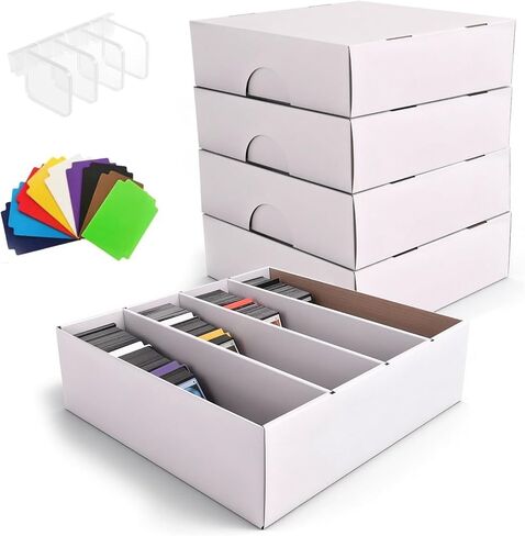 CHAIARRY 4-pack Sports Card Storage Boxes 3200 Count, Cardboard Trading Card, Large Capacity Card Cases for Baseball Cards, Sports Cards, TCG, MTG & All Trading Card Games in Saudi Arabia