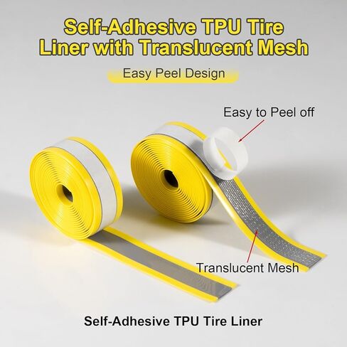 Chooee Self Adhesive Bike Tire Liner,Bicycle Inner Tube Flat Protector for 26"/27.5"/29"×1.75/1.95/2.10/2.125/2.20/2.40 MTB/E-Bike,Anti-Puncture Proof Tire Liner for 28inch MTB & 700c Road/Gravel Bike in Saudi Arabia