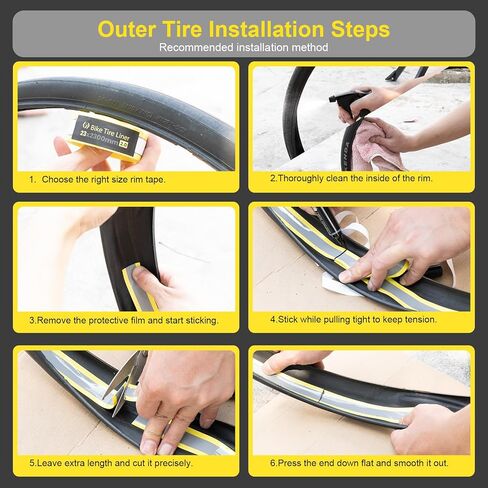 Chooee Self Adhesive Bike Tire Liner,Bicycle Inner Tube Flat Protector for 26"/27.5"/29"×1.75/1.95/2.10/2.125/2.20/2.40 MTB/E-Bike,Anti-Puncture Proof Tire Liner for 28inch MTB & 700c Road/Gravel Bike in Saudi Arabia