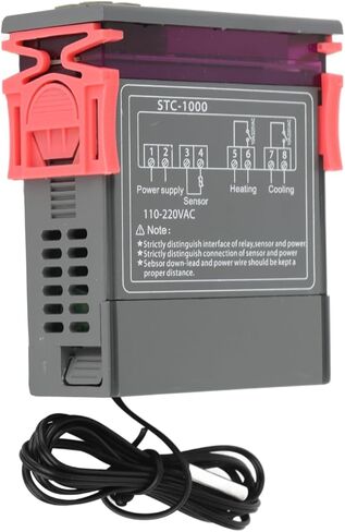 Fafeicy Digital Temperature Controller Thermostat -50℃ to 99℃ with Sensor, STC-1000 for Cooling Heating Aquarium Incubator in Saudi Arabia