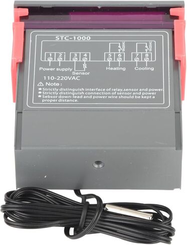 Fafeicy Digital Temperature Controller Thermostat -50℃ to 99℃ with Sensor, STC-1000 for Cooling Heating Aquarium Incubator in Saudi Arabia