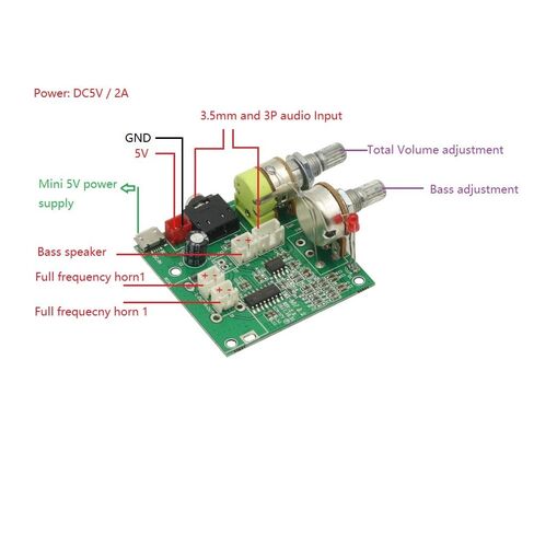 DC 5V 20W 2.1 Channel 3D Surround Digital Stereo Class D Audio Amplifier Digital Power AMP Board Module in Saudi Arabia