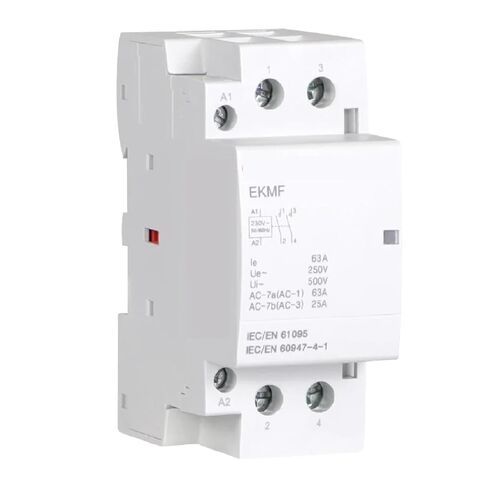 EKMF Modular Contactor, 2P 4P DIN Rail Mount, 230V/380V Single-Phase Three-Phase, Automatic Operation, Industrial Residential Applications (25A 2NO) in Kuwait