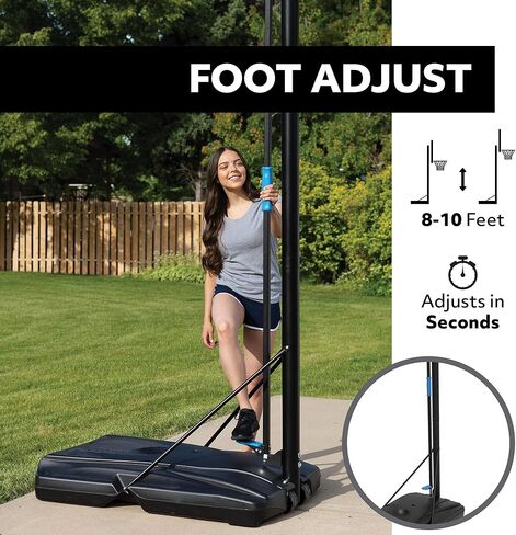 Lifetime Adjustable Portable Basketball Hoop, 50-Inch Backboard, 8-10 ft Height Foot Adjustment in Saudi Arabia