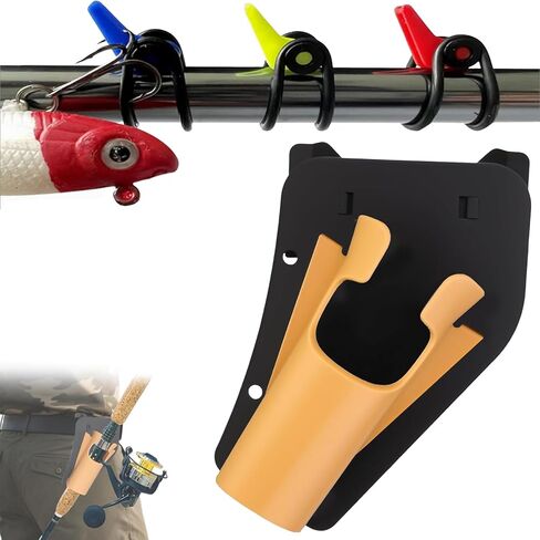 حافظة الورك قضبان الصيد شريحة مع حافظة خطاف صيد 3pcs ، حافظة قطب السمك القابلة للتعديل ، حامل قضيب خالي من اليدين للطيران والبنك ، السحب السريع حزام الخصر المعدات in Kuwait
