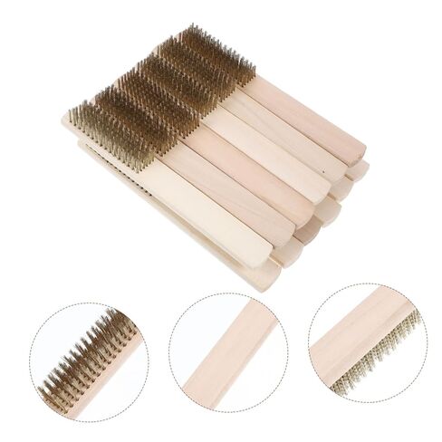 OUNONA 12pcs Copper Plated Steel Wire Brush with Handle for Rust Removal and Cleaning Delicate Surfaces Versatile Jewelry and Tool Cleaning Brushes in Saudi Arabia