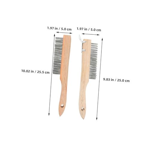 SUPVOX 2pcs Steel Wire Brush with Ergonomic Wooden Handle for Rust and Paint Removal Heavy Duty Metal Scrubber for Industrial Cleaning Automotive Repairs and Maintenance in Saudi Arabia