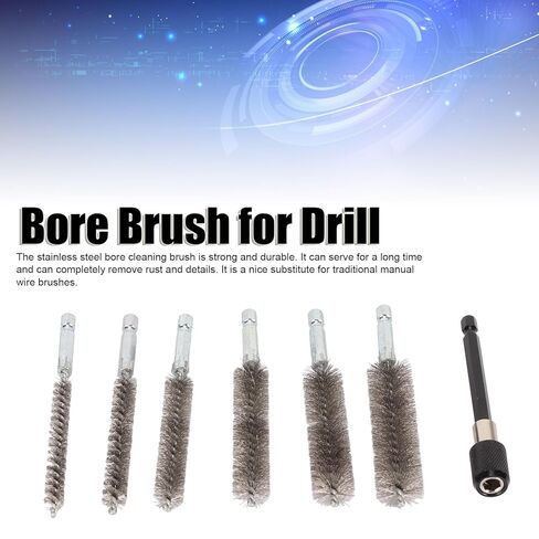 7Pcs Stainless Steel Bore Brush Set, Stainless Steel Wire Brush in Different Sizes,for Power Drill Impact Driver in Saudi Arabia