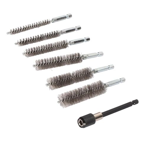 7Pcs Stainless Steel Bore Brush Set, Stainless Steel Wire Brush in Different Sizes,for Power Drill Impact Driver in Saudi Arabia