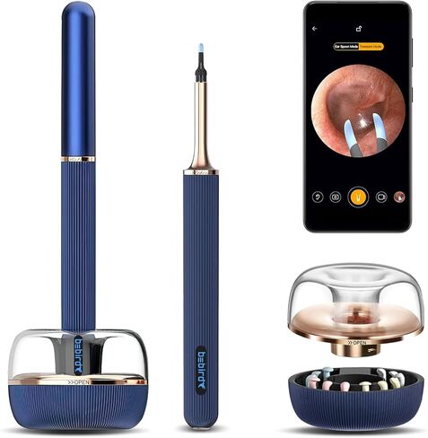BEBIRD Note3 Pro Max، الإصدار النهائي، 10 ميجابيكسل HD، إزالة شمع الأذن الكل في 1 مع الكاميرا، أداة إزالة شمع الأذن مع 25 قطعة، ملقط وقضيب، منظف الأذن Bebird، لهاتف iPhone، AndroidBlue in Kuwait