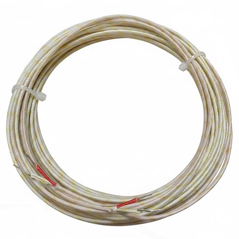 سلك حراري من النوع K بدرجة احترافية، AWG 24، معزول بالألياف الزجاجية، مقاوم لدرجات الحرارة العالية 700 درجة مئوية، 10 ياردة (4.6 م) in Kuwait