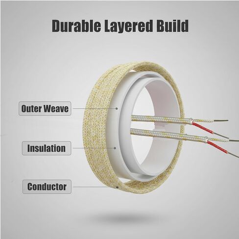 سلك حراري من النوع K بدرجة احترافية، AWG 24، معزول بالألياف الزجاجية، مقاوم لدرجات الحرارة العالية 700 درجة مئوية، 10 ياردة (4.6 م) in Kuwait