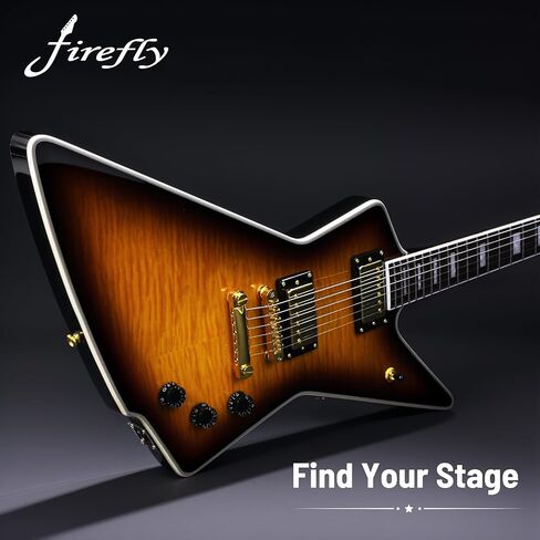 Firefly FFLX Solid Body Electric Guitar,Mahogany Guitar body,Stainless steel and ball end frets,rosewood fretboard(Vintage Sunburst Color) in Saudi Arabia