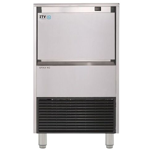 ITV Ice Maker SPIKA NG 130-H, Commercial Self-Contained Ice Maker Countertop Machine, 134 lb/24 hr, 44.1 lb Storage, Half-Dice Cubes, 304 Stainless Steel, Electro Mechanic Timer, Dual Switch in Saudi Arabia