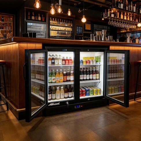ثلاجة تبريد بار خلفي، ثلاجة بيرة تجارية مدمجة بحجم 7 قدم مكعب، ثلاجة مشروبات تحت الطاولة، ثلاجة عرض مع أرفف قابلة للتعديل بإضاءة LED، موافقة ETL وNSF، باب منزلق in Kuwait