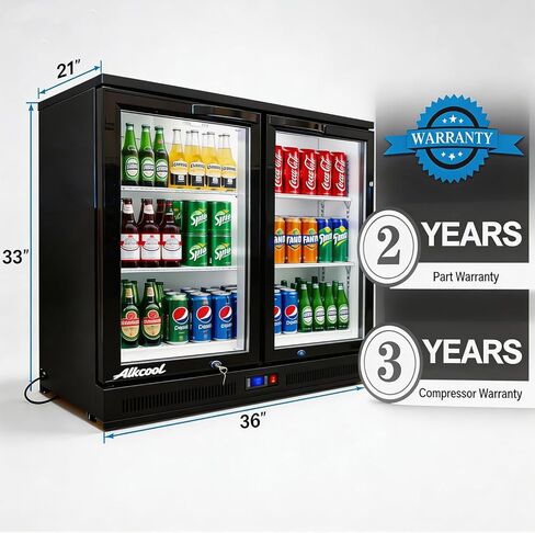 ثلاجة تبريد بار خلفي، ثلاجة بيرة تجارية مدمجة بحجم 7 قدم مكعب، ثلاجة مشروبات تحت الطاولة، ثلاجة عرض مع أرفف قابلة للتعديل بإضاءة LED، موافقة ETL وNSF، باب منزلق in Kuwait