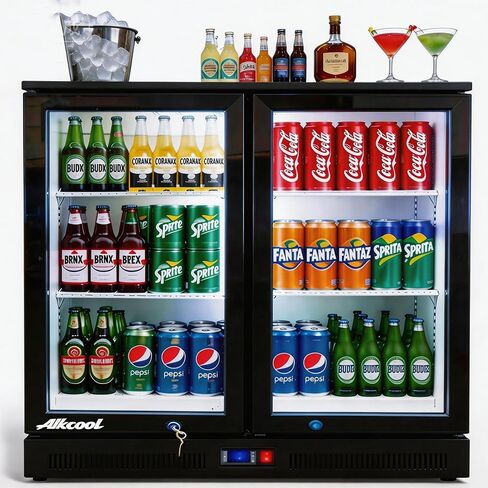 ثلاجة تبريد بار خلفي، ثلاجة بيرة تجارية مدمجة بحجم 7 قدم مكعب، ثلاجة مشروبات تحت الطاولة، ثلاجة عرض مع أرفف قابلة للتعديل بإضاءة LED، موافقة ETL وNSF، باب منزلق in Kuwait