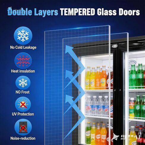 ثلاجة تبريد بار خلفي، ثلاجة بيرة تجارية مدمجة بحجم 7 قدم مكعب، ثلاجة مشروبات تحت الطاولة، ثلاجة عرض مع أرفف قابلة للتعديل بإضاءة LED، موافقة ETL وNSF، باب منزلق in Kuwait