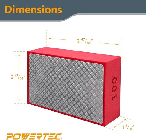 وسادات تلميع يدوية ماسية من POWERTEC متنوعة 60/100/ 200/400 4 عبوات، كتلة صنفرة ماسية لتلميع وطحن البورسلين، بلاط السيراميك، الزجاج، الجرانيت، الحجر، الخشب والمعادن (71907) in Kuwait