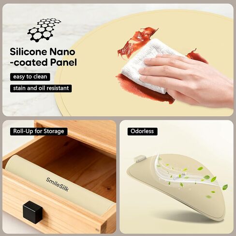 Portable Silicone Pizza Warming Mat - Roll Up Electric Food Heating Pad Tray, Fast Even Heating for Buffet Parties, Foldable Hot Plate Warmer for Home Kitchen Gifts (khaki) in Saudi Arabia