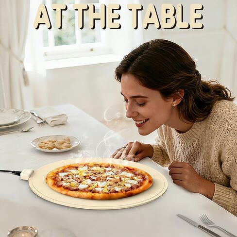 Portable Silicone Pizza Warming Mat - Roll Up Electric Food Heating Pad Tray, Fast Even Heating for Buffet Parties, Foldable Hot Plate Warmer for Home Kitchen Gifts (khaki) in Saudi Arabia
