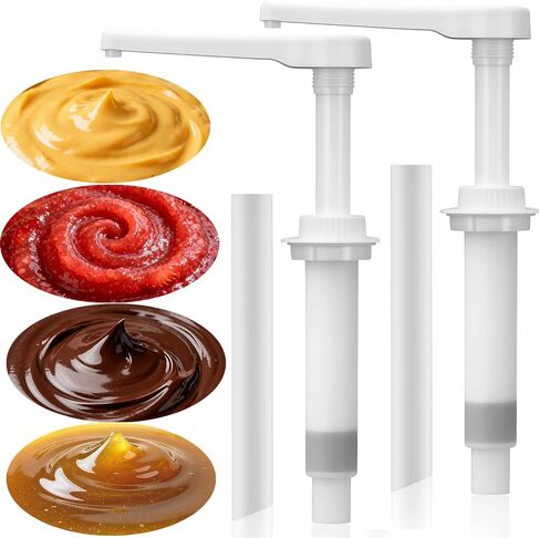 مضخة بديلة عالمية من الدرجة الغذائية مكونة من قطعتين لموزعات شراب الفدج الساخن لجبنة الناتشو، متوافقة مع موزع صلصة تدفئة 2.6 لتر، 2.8 لتر، 4.3 لتر، 7.4 لتر، أبيض in Kuwait