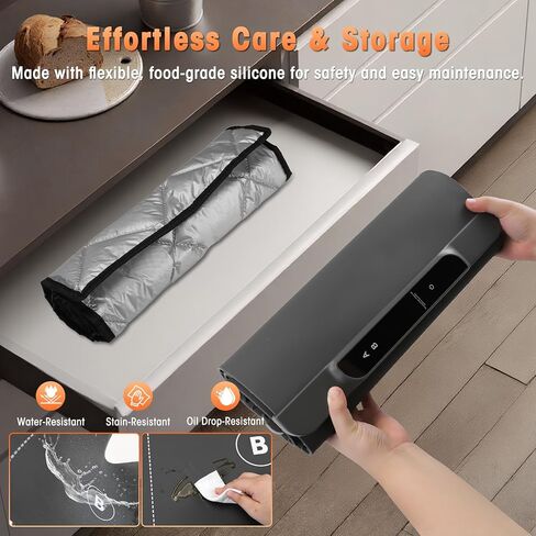 BESTISAN Food Warming Mat, Dual Zone Independent Control 36x15 Inch Large, 10-Second Rapid Heat, Heat Resistance Pad, 14-Level Temp & 10H Timer, Child Lock, Even Heating for Family Dinner Party Buffet in Kuwait