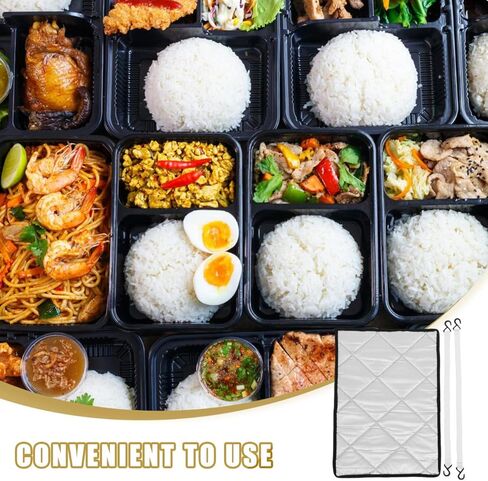 SMASOLO غطاء بطانية العزل الحراري لنقل المواد الغذائية 19.68X13.77 بوصة على الوجهين غطاء صندوق الطعام المعزول للاستخدام في السوق الليلية للوجبات الجاهزة للشواء in Kuwait