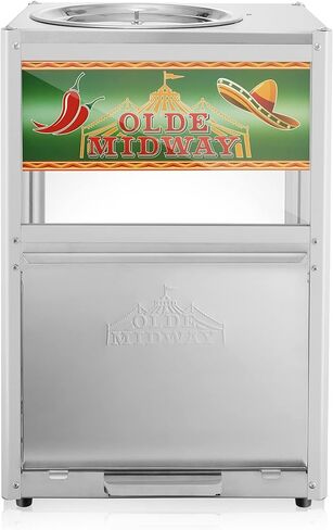 Olde Midway Nacho Chip Warmer Machine with Scoop, Commercial Grade Stainless Steel Concession Stand Display with Glass Door in Kuwait