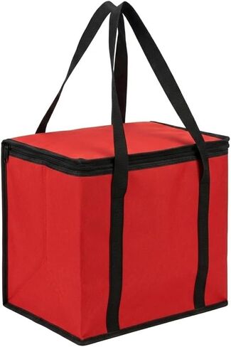 JoEzzy Insulated Delivery Bag & 6-Cup Drink Carrier Set – Thermal Food Warmer & Leak-Proof Beverage Caddy – Professional Bundle for Food Delivery, Catering & Picnics - Red in Saudi Arabia