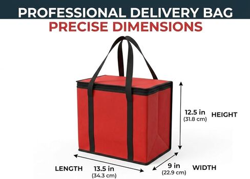 JoEzzy Insulated Delivery Bag & 6-Cup Drink Carrier Set – Thermal Food Warmer & Leak-Proof Beverage Caddy – Professional Bundle for Food Delivery, Catering & Picnics - Red in Saudi Arabia