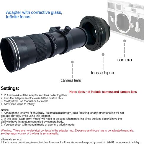 محول العدسة T2 إلى LM وكاميرا L/M قبل وغطاء خلفي ، T-Mount (T/T-2) SLR Lens to & for LM L/M M8 M7 M6 M5 (T2 إلى LM ADAPTER) in Kuwait