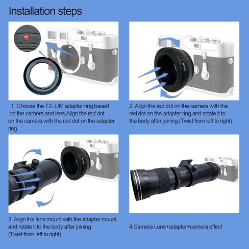 محول العدسة T2 إلى LM وكاميرا L/M قبل وغطاء خلفي ، T-Mount (T/T-2) SLR Lens to & for LM L/M M8 M7 M6 M5 (T2 إلى LM ADAPTER) in Kuwait