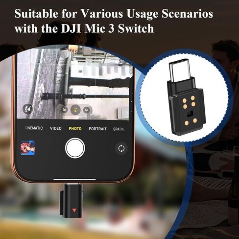ACANDYA for DJI Mic 3 Adapter USB C Mobile Phone Type-C Phone Wireless Microphone Receiver for DJI Mic 3 Type-C Adapter for iPhone 17 16 Pro 15 for Galaxy S25 S26 Tablet USB C Microphone Accessories in Saudi Arabia