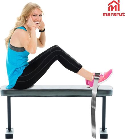 Leg Extension Seatbelt for Gym Lifting, Nordic Hamstring Curl Strap on Bench, 5.6ft L, Buckle Squat Collar for Workouts Machine Home Exercise Fitness Assisted Muscles Achieve Stability Women Men, Grey in Saudi Arabia