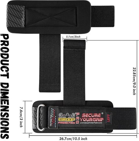 أحزمة معصم مبطنة من النيوبرين لرفع الأثقال وكمال الأجسام واللياقة البدنية - دعم المعصم والقبضة، عبوتان (أسود) in Kuwait