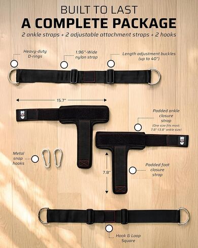 THEFITGUY Tib Straps - بديل Tib Bar لآلة الكابلات | حزام رفع تيبياليس لقوة الساق والركبة والكاحل | مدرب الظنبوب | معدات عطف ظهري وتقوية الجزء السفلي من الساق in Kuwait