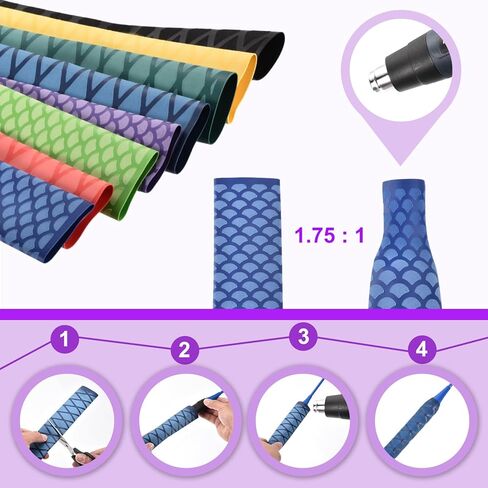 DMiotech Heat Shrink Sleeve Wrap Tubing x Tube Tubing for Fishing Rod Grips and Other Grips, Non Slip - Insulation - Waterproof 40'' Lengths, Dia 40mm Black Scales in Saudi Arabia