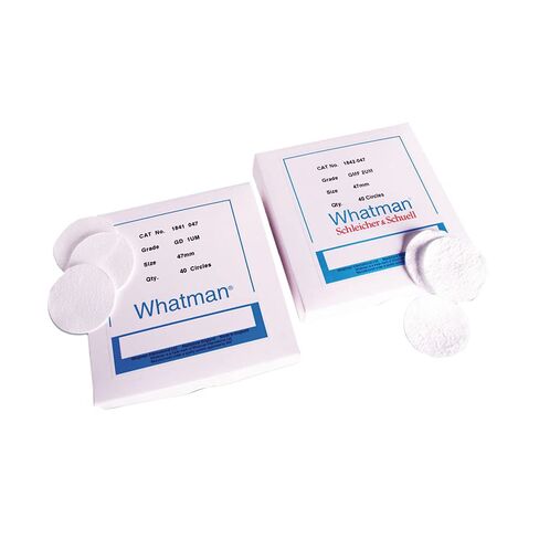 GE Bio-Sciences 1841-047 مرشح أوراق من الألياف الدقيقة، دوائر، خالٍ من المواد الرابطة، متعدد الدرجات GMF 150، حجم المسام 1 ميكرومتر، قطر 47 مم (عبوة من 40 قطعة) in Kuwait