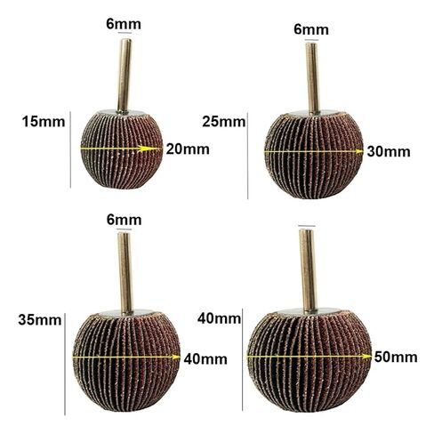 4PCS D20/30/40/50 Sphere Sandpaper Flap Wheel 60/80/120/180 Grit 6mm Shank Abrasive Rotary Tool for Grinder Polishing Ball Shape(120 Grit) in Saudi Arabia